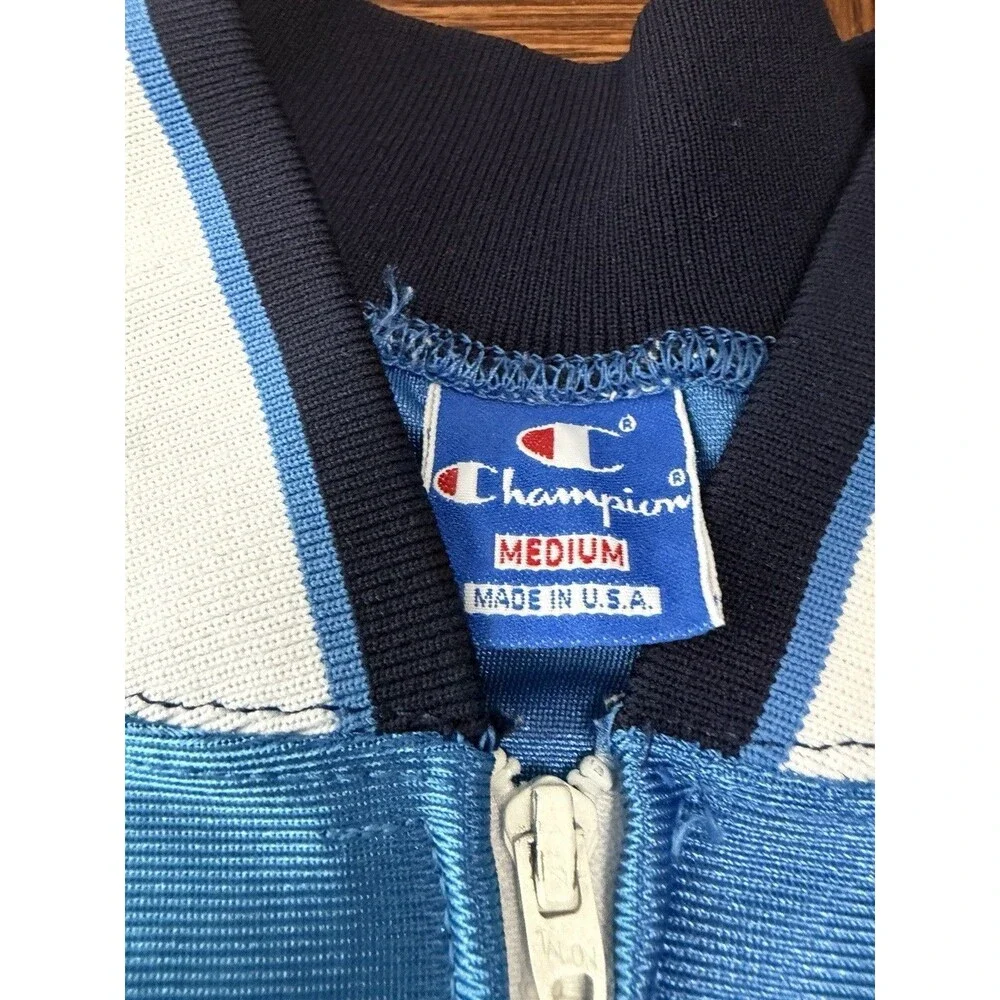 Vintage Champion Men’s M Carolina Panthers Made In USA Blue 1/4 Zip Jacket Rare